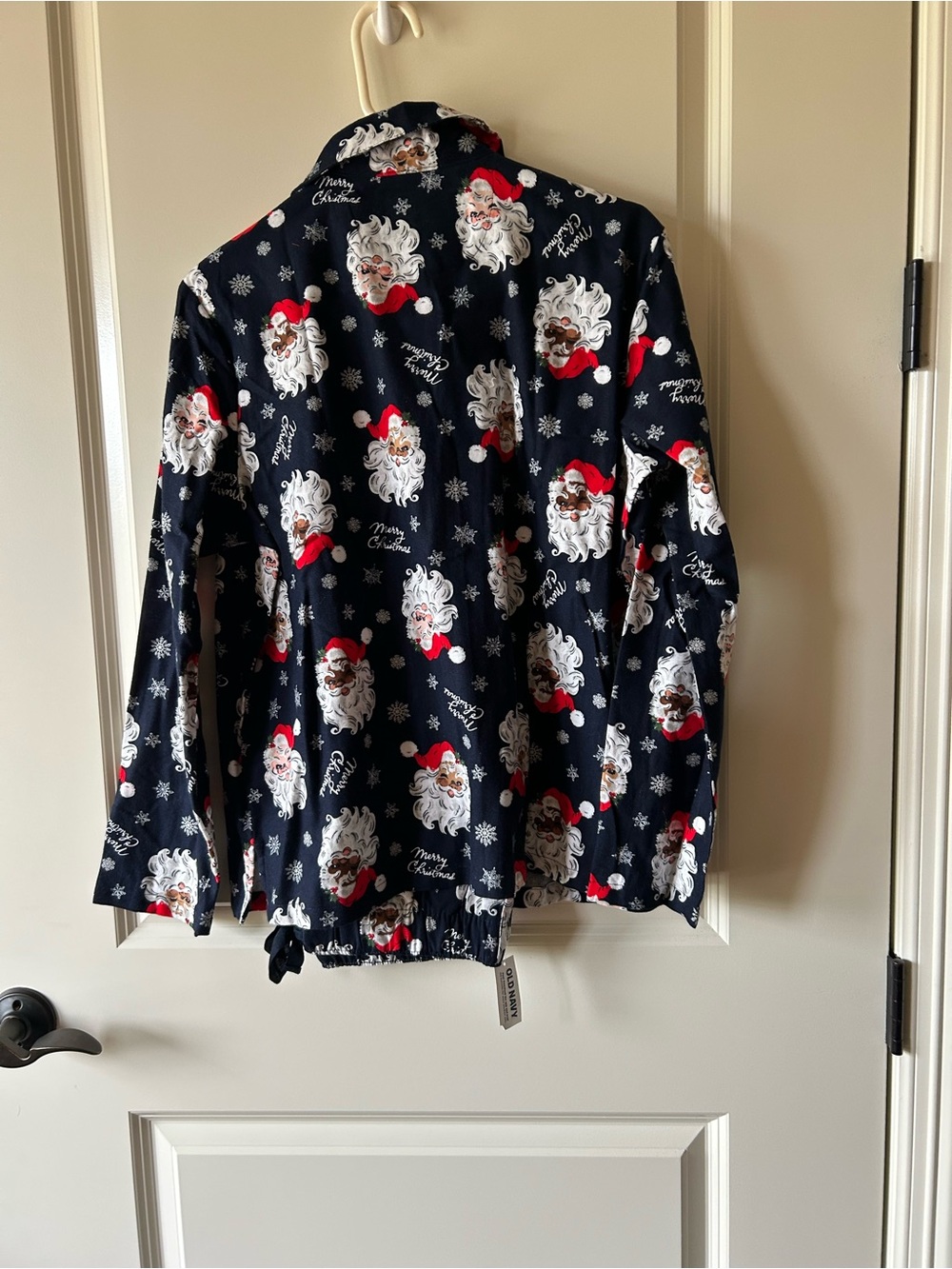 Old Navy Navy Long-Sleeve Santa Print Womens pajama set size M - nwt